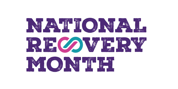 Image of National Recovery Month logo with text reading National Recovery Month.