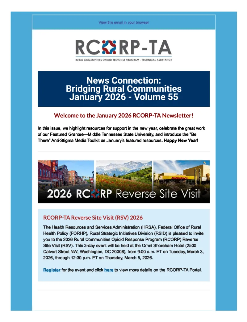 RCORP-TA Newsletter - January 2026
