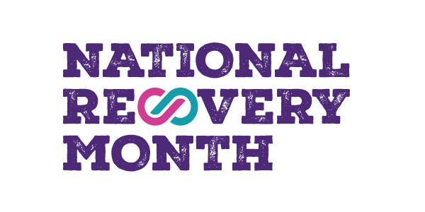 Image of National Recovery Month logo with text reading National Recovery Month.